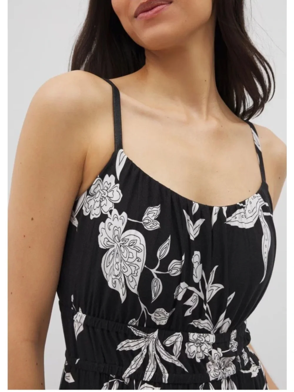 NWT Soma Soft Jersey Paradiso Midi Bra Dress In Peaceful Floral Black XX-LARGE_6